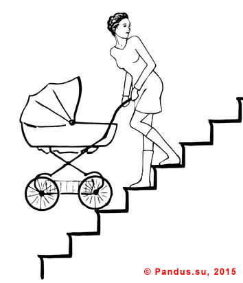 Как спускать коляску по лестнице с ребенком